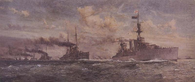 Charles Dixon HMS Cardiff leading the surren-dered German Fleet into the Firth of Forth china oil painting image